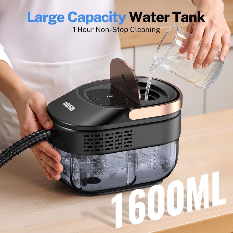 ODSD Steam Cleaner for Home & Car, 3-Level Adjustable Steamer for Cleaning, 15s Heat-Up & 1.6L Large Tank, Handheld Steam Cleaner for Car Detailing, Home, Tile, Grout,Furniture with 15pcs Accessories - Image 4