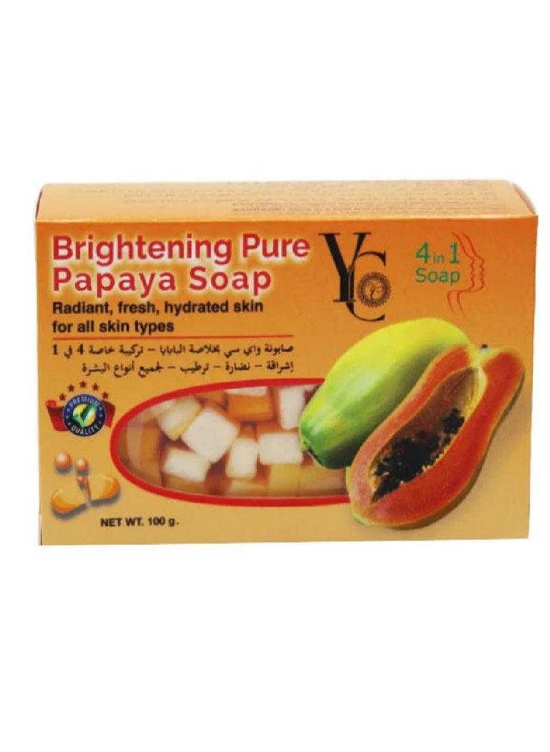 YC Pure Herbal Papaya Soap 4In1 100 gm - Image 1