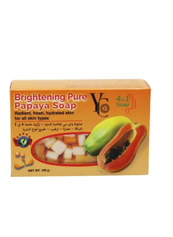 YC Pure Herbal Papaya Soap 4In1 100 gm - Image 2
