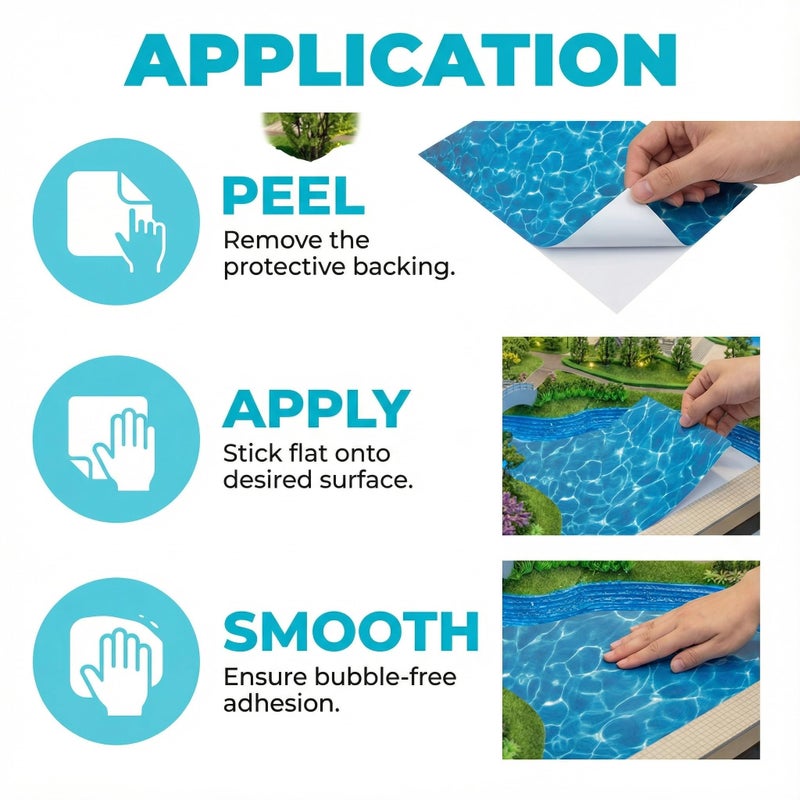 Garneck 5pcs Artificial Water Effect Sheet Self Adhesive - Fake Ocean Lake & River Scenery Effect Stream Pattern Sticker for Miniature Train Village Model Diorama Dollhouse Landscape DIY Decoration - Image 5