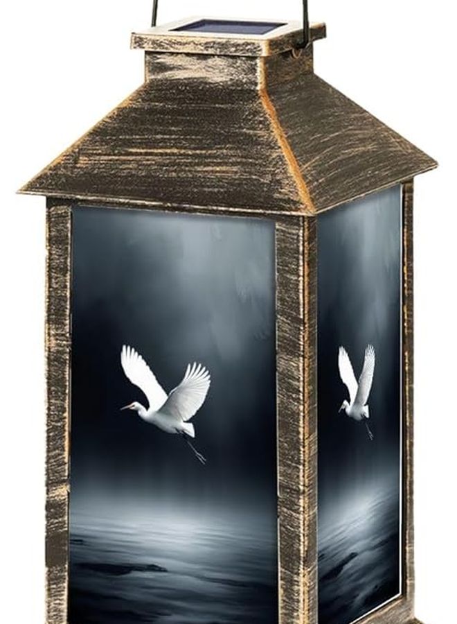 فانوس شمسي طائر مالك الحزين حديقة ساحلية ضوء معلق في الهواء الطلق مقاوم للماء ارتفاع 13.5 بوصة - Image 2