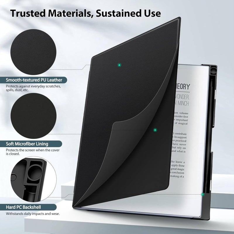 Vurtboly Case Compatible for Remarkable 2 Tablet, Slim Lightweight Stand Hard Back Shell Protective Cover with Pen Holder Compatible with Remarkable 2 Paper Tablet 10.3" 2020 Released (Black) - Image 2