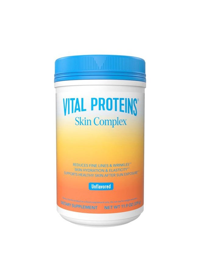 Vital Proteins - Collagen Peptides for Women - 20g Hydrolyzed Collagen, Vitamin C, Hyaluronic Acid, Reduce Fine Lines & Wrinkles, Verisol & Holimel - Skin Complex Supplement, Unflavored 11.9oz Powder - Image 1