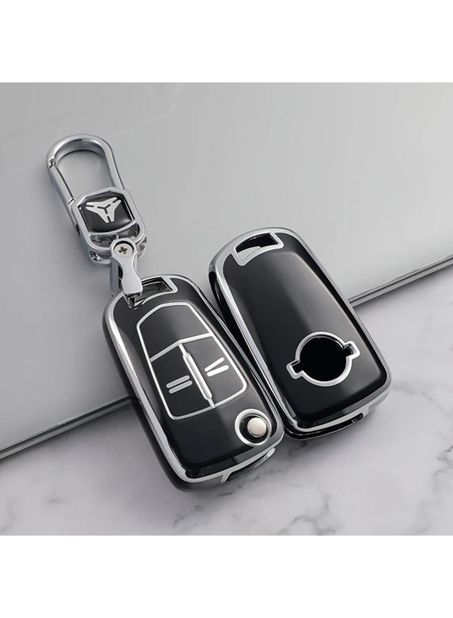 Black TPU Soft Rubber Car Key Cover For Opel Astra Corsa Vauxhall - Image 1