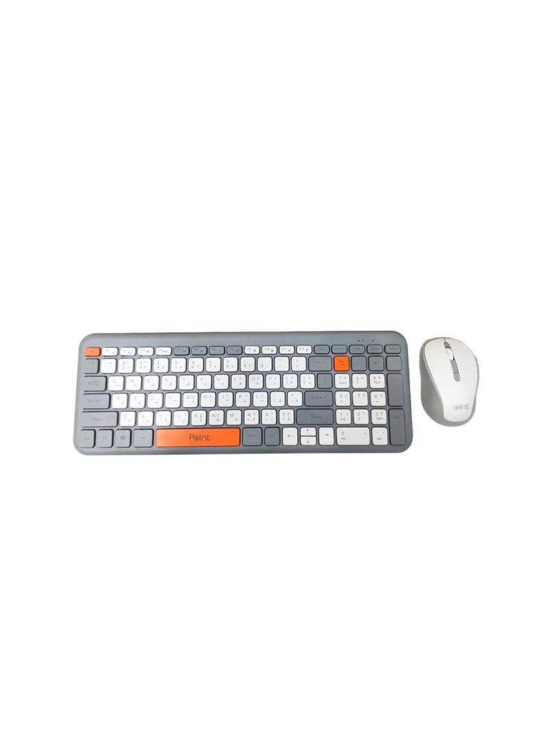 KM650 Gaming RGB Keyboard Mouse Combo Wired USB, AR/EN Membrane click with volume knob – 1200 DPI Mouse – Multimedia QWERTY BPT keys – For Gaming / Business / PC /Mac /Win
