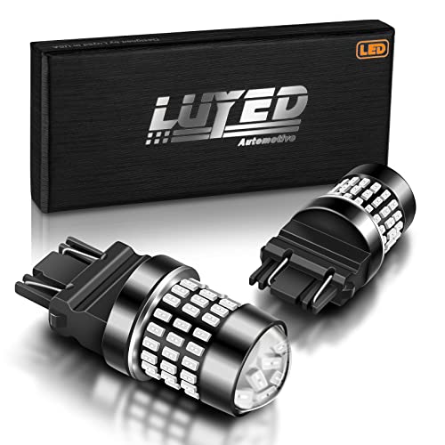 LUYED 3157 LED Bulb Red for Brake Lights 400% Brighter 12-24v Super Bright 3056 3156 3057 4157 LED Bulbs with Projector for Tail Lights,Stop Lights,Parking Lights,Pack of 2 - Image 1