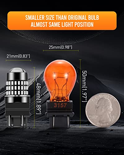 LUYED 3157 LED Bulb Red for Brake Lights 400% Brighter 12-24v Super Bright 3056 3156 3057 4157 LED Bulbs with Projector for Tail Lights,Stop Lights,Parking Lights,Pack of 2 - Image 5