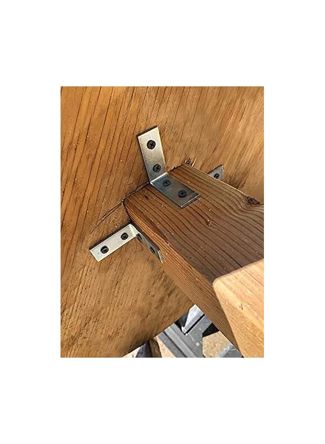 promass Galvanized L-Shaped Corner Bracket with Screws for Solid Shelf Support, Timber Joining, Fixing & Repair - Ideal for Furniture Reinforcement and Home DIY Projects (3/4 INCH, 4 PCS) - Image 5