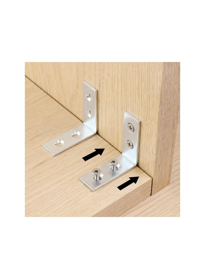 promass Galvanized L-Shaped Corner Bracket with Screws for Solid Shelf Support, Timber Joining, Fixing & Repair - Ideal for Furniture Reinforcement and Home DIY Projects (3/4 INCH, 4 PCS) - Image 3