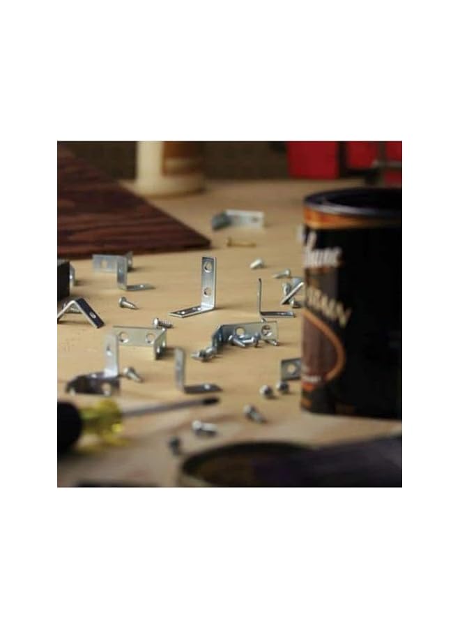 promass Galvanized L-Shaped Corner Bracket with Screws for Solid Shelf Support, Timber Joining, Fixing & Repair - Ideal for Furniture Reinforcement and Home DIY Projects (3/4 INCH, 4 PCS) - Image 4