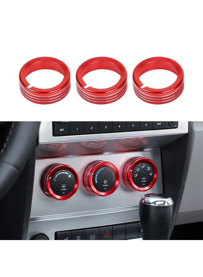 Jimen for 2007-2012 Dodge Nitro, for 2007-2012 Jeep Liberty, Air Conditioner Button Trim Cover Ring (Red) - Image 1