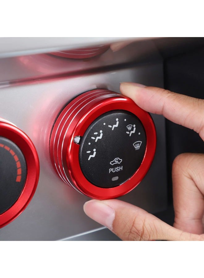Jimen for 2007-2012 Dodge Nitro, for 2007-2012 Jeep Liberty, Air Conditioner Button Trim Cover Ring (Red) - Image 5