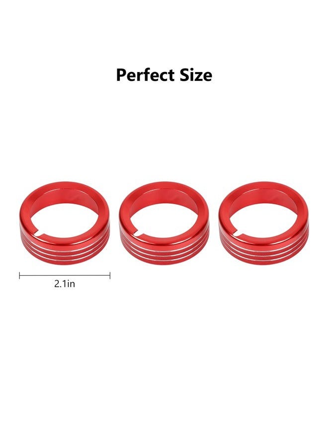 Jimen for 2007-2012 Dodge Nitro, for 2007-2012 Jeep Liberty, Air Conditioner Button Trim Cover Ring (Red) - Image 2