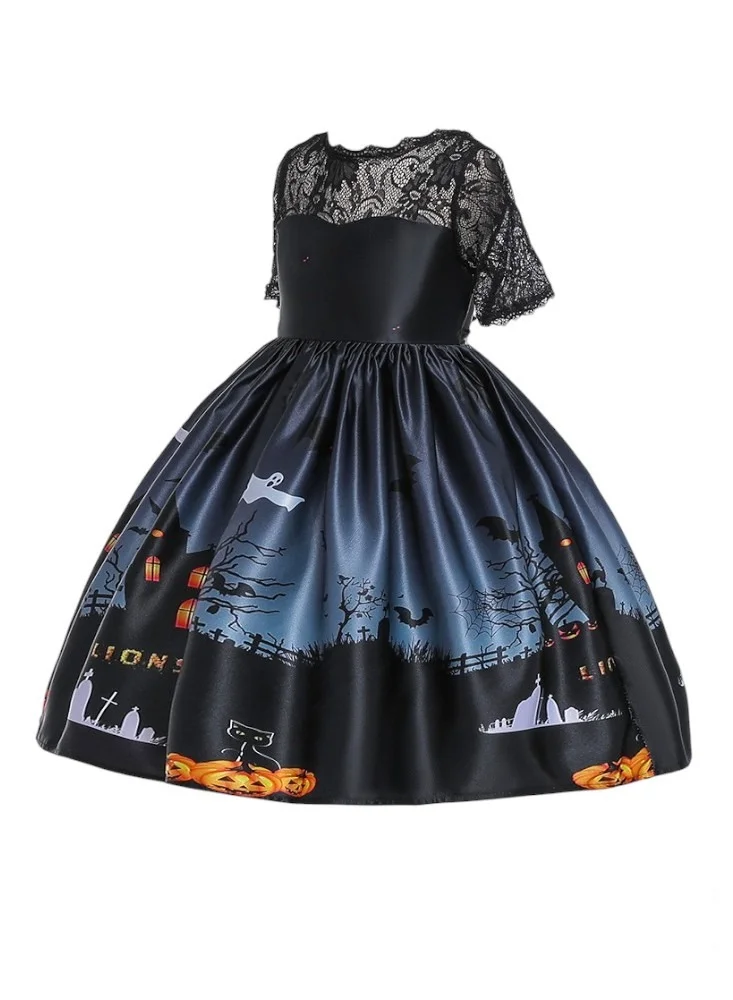دىدانيالا فستان بطبعة يقطين الهالوين - أسود