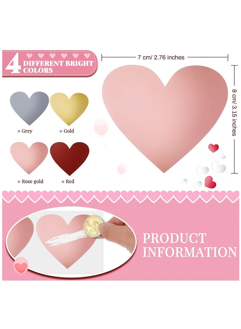 SYOSI 200 Pieces Heart Scratch Off Stickers Self Adhesive Peel and Stick Labels 3 Inches Small Stickers DIY Scratch Off Cards for Wedding Invitations Baby Showers - Image 2