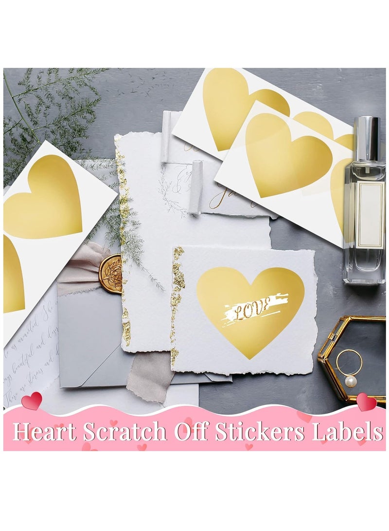 SYOSI 200 Pieces Heart Scratch Off Stickers Self Adhesive Peel and Stick Labels 3 Inches Small Stickers DIY Scratch Off Cards for Wedding Invitations Baby Showers - Image 4