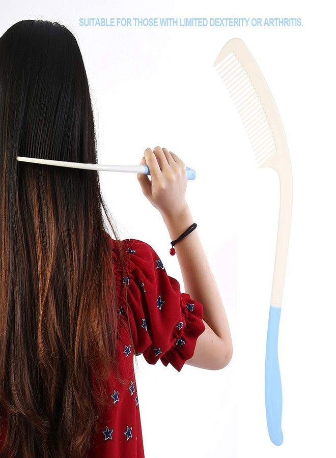 Asixx Durable Long Handled Hair Brush, Long Comb Reach, Applicable to Inconvenient Upper Limb Activities for Elderly and Hand-disabled People(Long handle comb) - Image 3