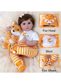 Aori Aori Lifelike Baby Dolls Real Life Baby Doll 22 inch Realistic Reborn Baby Girl with Soft Body,Coming with Feeding Accessories for Girls  - Image 4