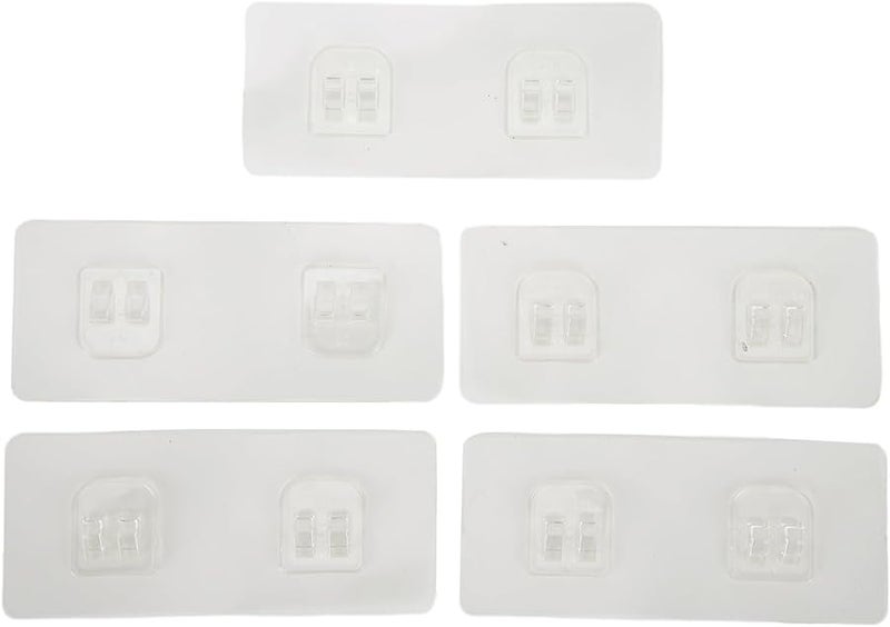 رفوف حائط شفاف مقاوم للماء ملصق حامل بدون حفر خطافات ذاتية اللصق للحمام والمطبخ - Image 2