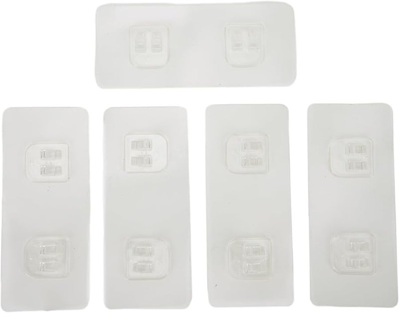 رفوف حائط شفاف مقاوم للماء ملصق حامل بدون حفر خطافات ذاتية اللصق للحمام والمطبخ - Image 3