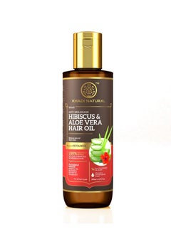 Khadi Natural Hibiscus & Aloe Vera Hair Oil ; Oil For Frizzy Hair ; Silicone & Mineral Oil Free ; Suitable For All Hair Types ; Powered Botanics  - Image 2