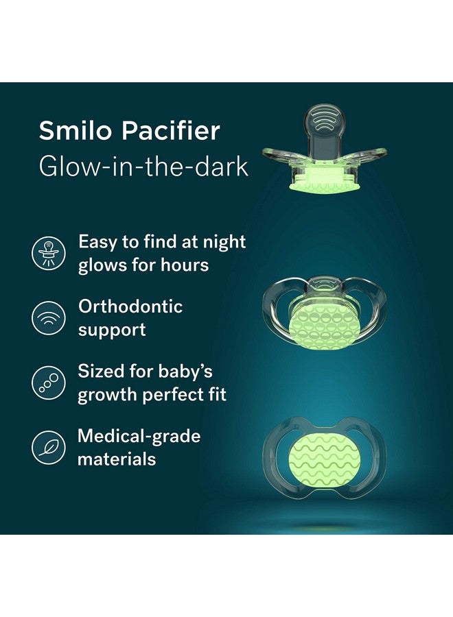 Smilo Baby Pacifier With Orthodontic Design For Healthy Dental Development Stage 3 For Babies 9+ Months Pack Of 3X 100% Silicone Pacifiers Bpa Free Glowinthedark - Image 4