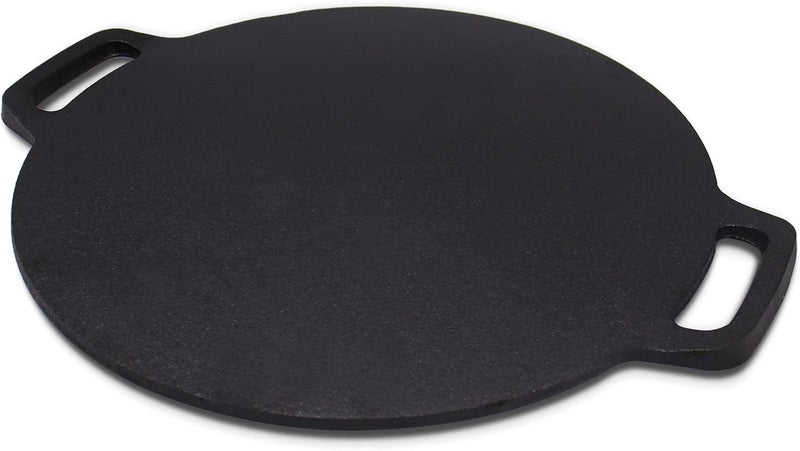 Brightalk 11-Inch Cast Iron Roti Tawa, Double Handled Cast Iron Crepe Pan for Dosa, Tortillas - Image 1