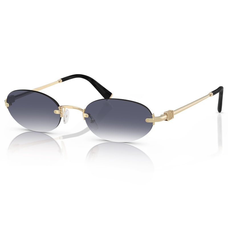 TYA Retro Small Oval Sunglasses for Women Men, 2026 Trendy Rimless Sun Glasses Fashion Narrow Shades Y2K Designer Sunnies - Image 1
