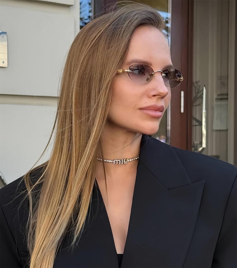 TYA Retro Small Oval Sunglasses for Women Men, 2026 Trendy Rimless Sun Glasses Fashion Narrow Shades Y2K Designer Sunnies - Image 3