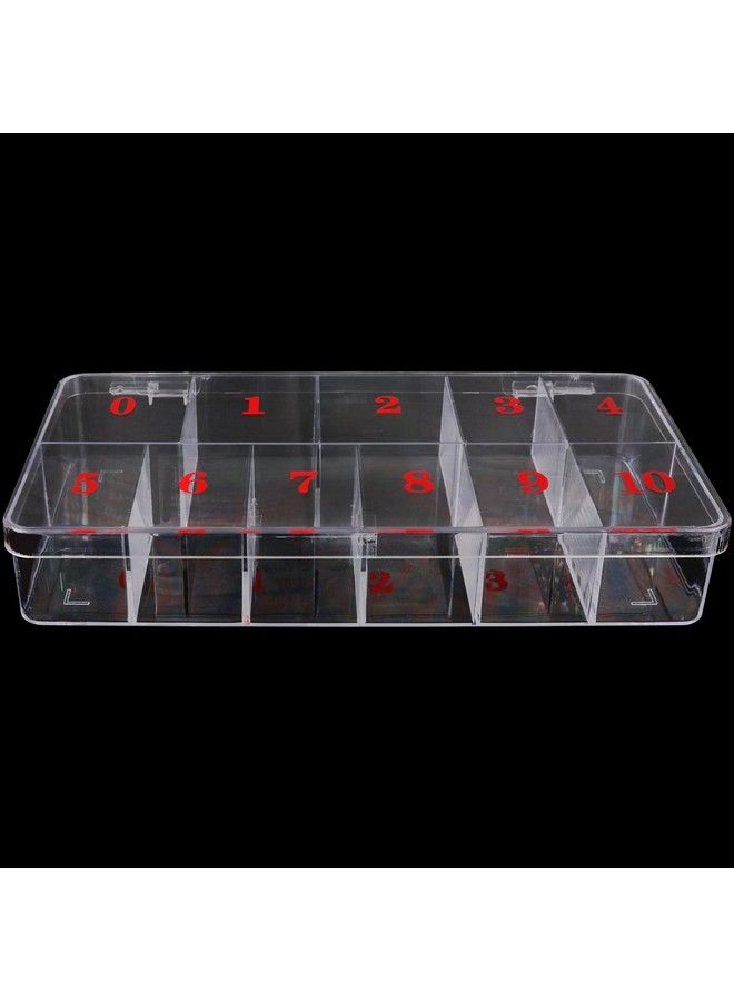 Beauticom Usa Small Empty 11 Space Nail Art Tip Storage Organizer Box Case Large Clear Color For False Nail Tips Vitamins Accessories 11 Sections - Image 2