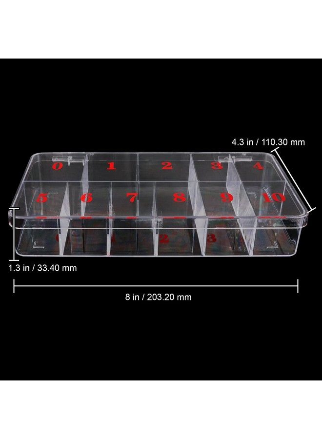 Beauticom Usa Small Empty 11 Space Nail Art Tip Storage Organizer Box Case Large Clear Color For False Nail Tips Vitamins Accessories 11 Sections - Image 4