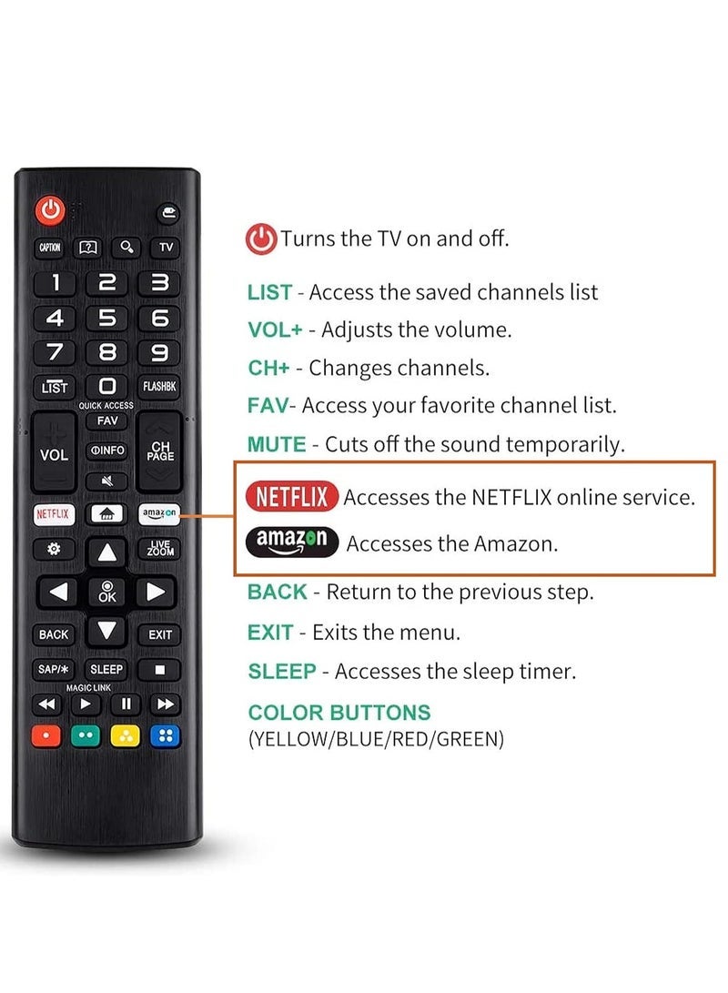 PopZa Universal Remote Control for LG Smart TV All Models LCD LED 3D HDTV Smart TVs AKB75095307 AKB75375604 AKB74915305 with battery - Image 3
