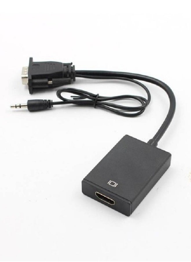 Generic VGA To HDMI Converter Output With Audio Adapter Cable Black  - Image 3