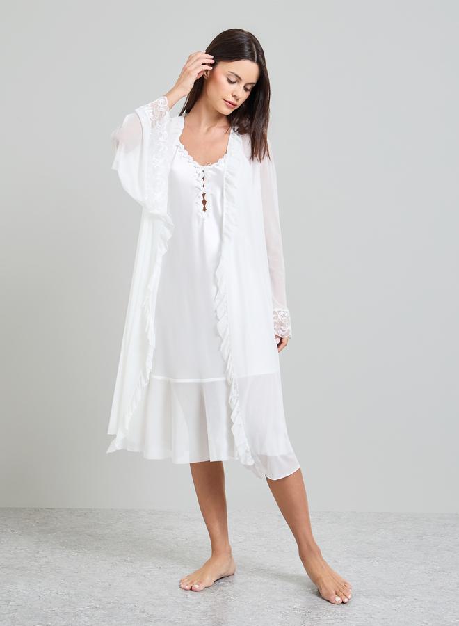 Take Two White Long Sleeve Robe - Image 2