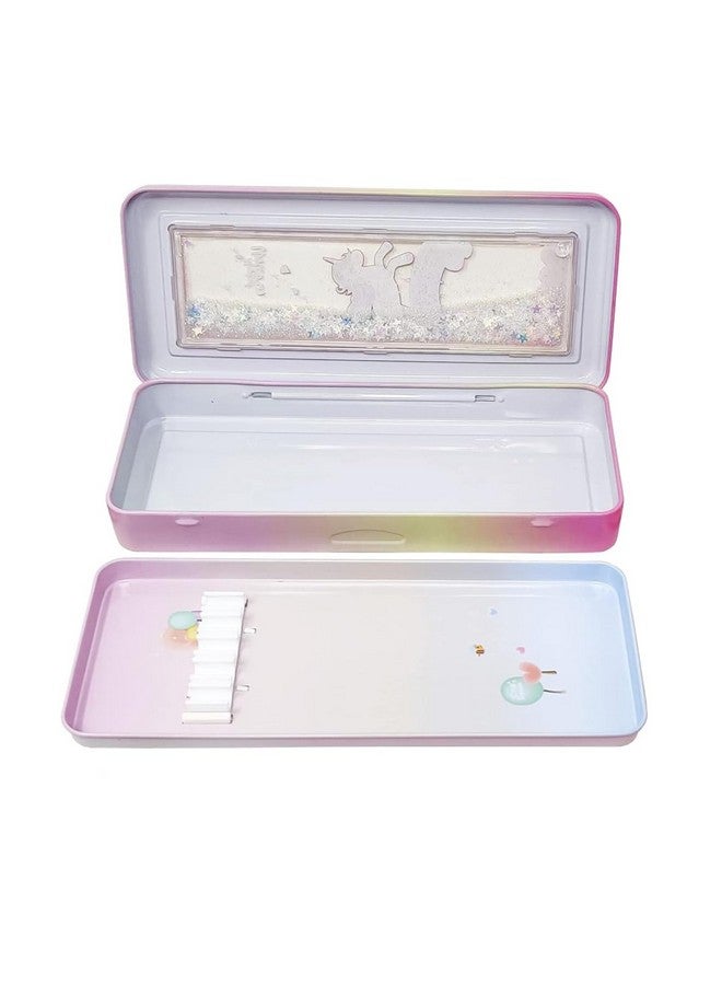 PARTEET Double Compartment Pencil Box Case and Water Gliter Unicorn Printed Pencil Box with Pen Holder for Kids Stylish, Pencil Case for Girls(Assorted Color) - Image 2