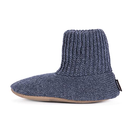 MUK LUKS Men's Morty Ragg Wool Slipper Sock, Denim, Small - Image 5