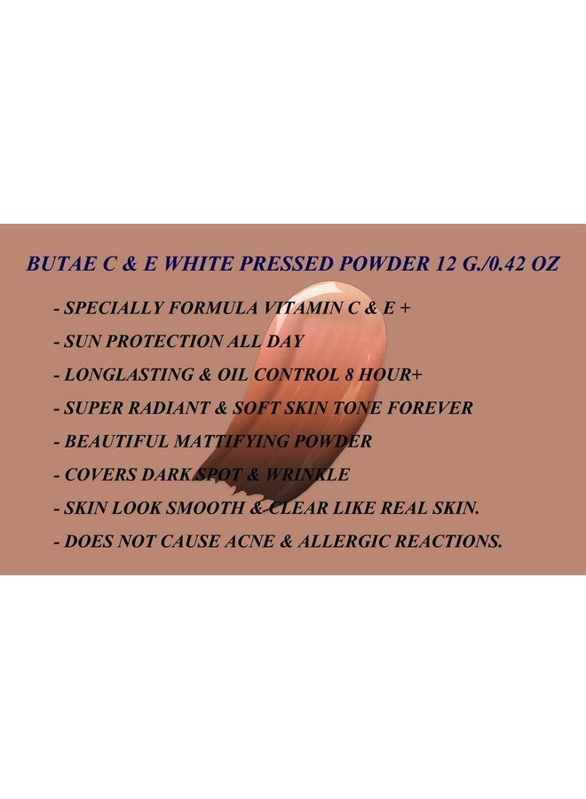 BUTAE C & E White Oil Control Face Pressed Powder Foundation Compact, Covers Dark Spot & Wrinkle, Long Lasting, Natural Radiant Glowing Perfect Skin, Clean Matte Makeup No.2 Soft Honey 12 G./0.42 OZ - Image 3