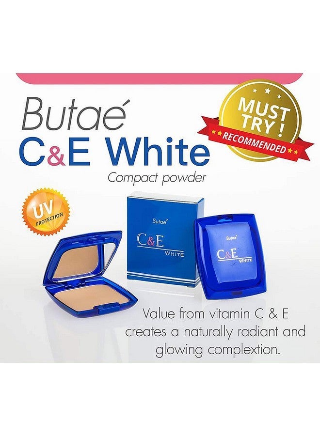 BUTAE C & E White Oil Control Face Pressed Powder Foundation Compact, Covers Dark Spot & Wrinkle, Long Lasting, Natural Radiant Glowing Perfect Skin, Clean Matte Makeup No.2 Soft Honey 12 G./0.42 OZ - Image 2
