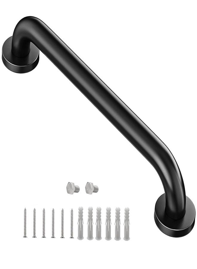 Conwithna One Pack 12 Inch Matte Black Shower Grab Bar Stainless Steel Safety Hand Rail Support for Showers Bathroom Balance Bar Safety Hand Rail Handicap Bath Handle Senior Assist Bar Home Care Bath Handrail - Image 1
