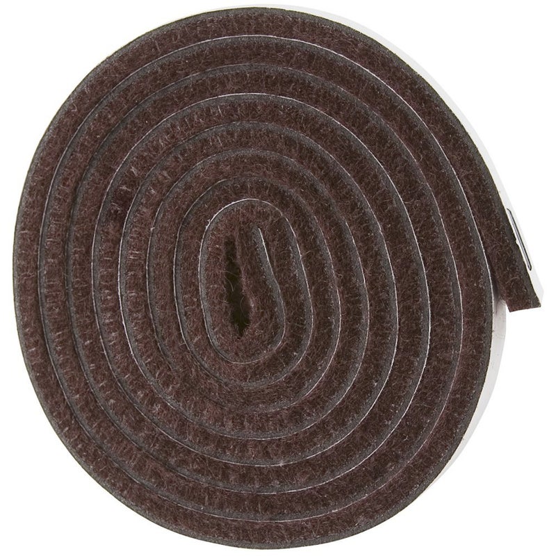 SelfStick Heavy Duty Felt Strip Roll for Hard Surfaces 12 x 60 Walnut Brown