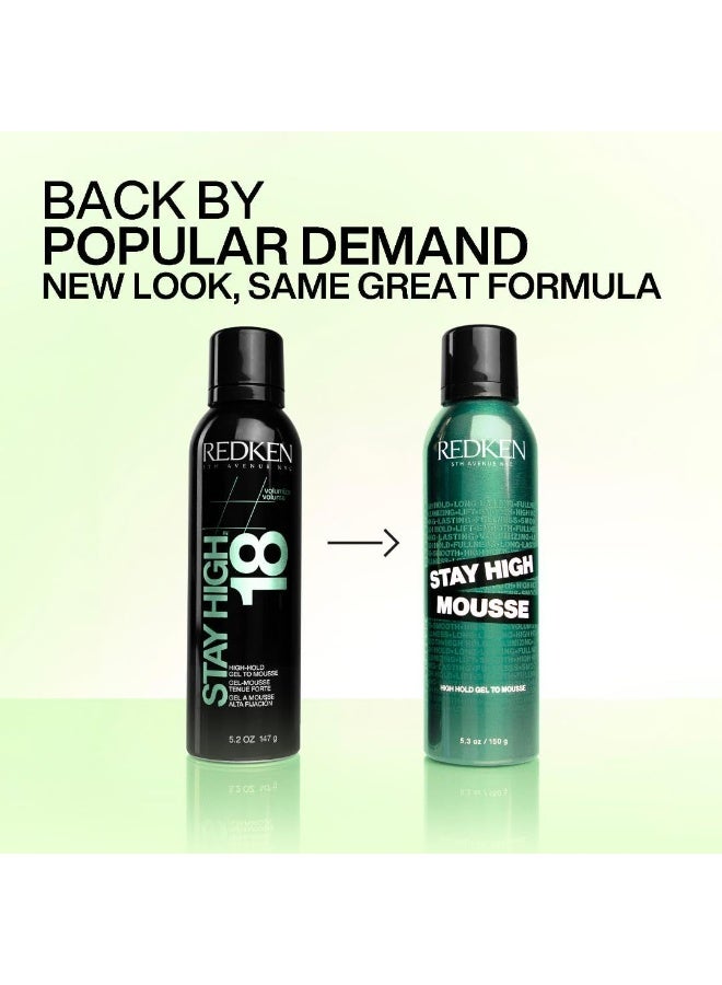 Redken Stay High Volumizing Mousse For Fine Hair - High Hold Gel to Mousse, Strong Hold for 24 Hours - Image 2