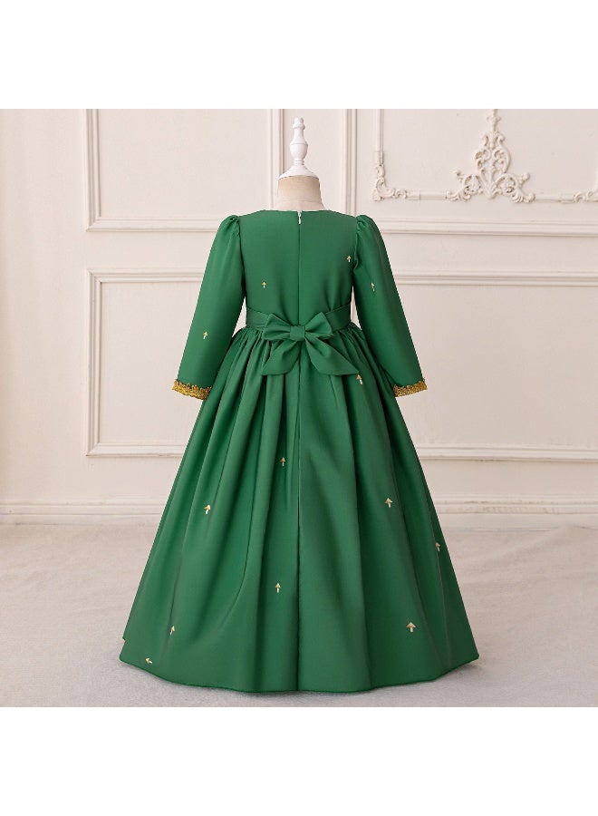 NIBEMINENT Lmdudan Muslim Girls Abaya Long Sleeve Prayer Dress Middle East Muslim Dubai Robe for 4-8 Years - Image 1