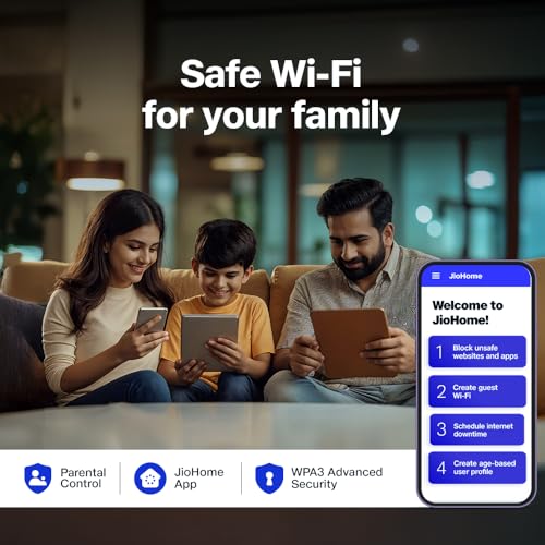 JIO AX6000 WiFi 6 Mesh Router | Supports PPPoE Broadband Connections | Dual Band Gigabit Wireless Router | Up to 6000 Mbps Speed | Covers Large Homes | Connect 100+ Devices | Easy Setup - Image 5