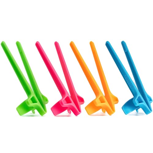 SNACTIV LITE Finger Chopsticks for Gamers 4PC NEON Bundle - As Seen on Shark Tank! The Official Snacking Tool of the Future - Enjoy Snacks and Chips with Ease - Innovative Gaming Snacking Solution - Image 1