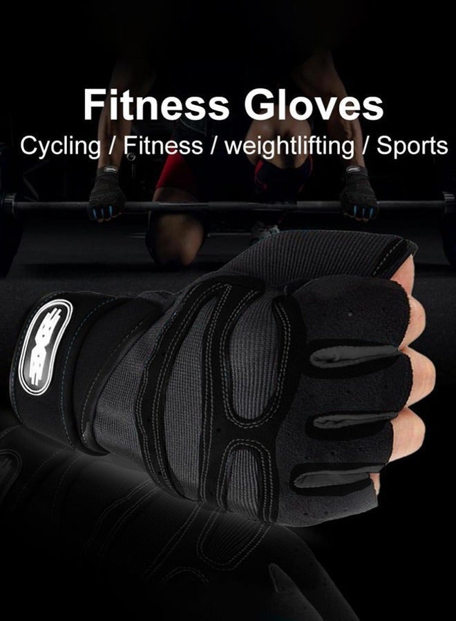 Bukela Weightlifting Gym Gloves Heavyweight Exercise Weight Lifting Gloves Body Building Training Sport Fitness Gloves(L) - Image 2