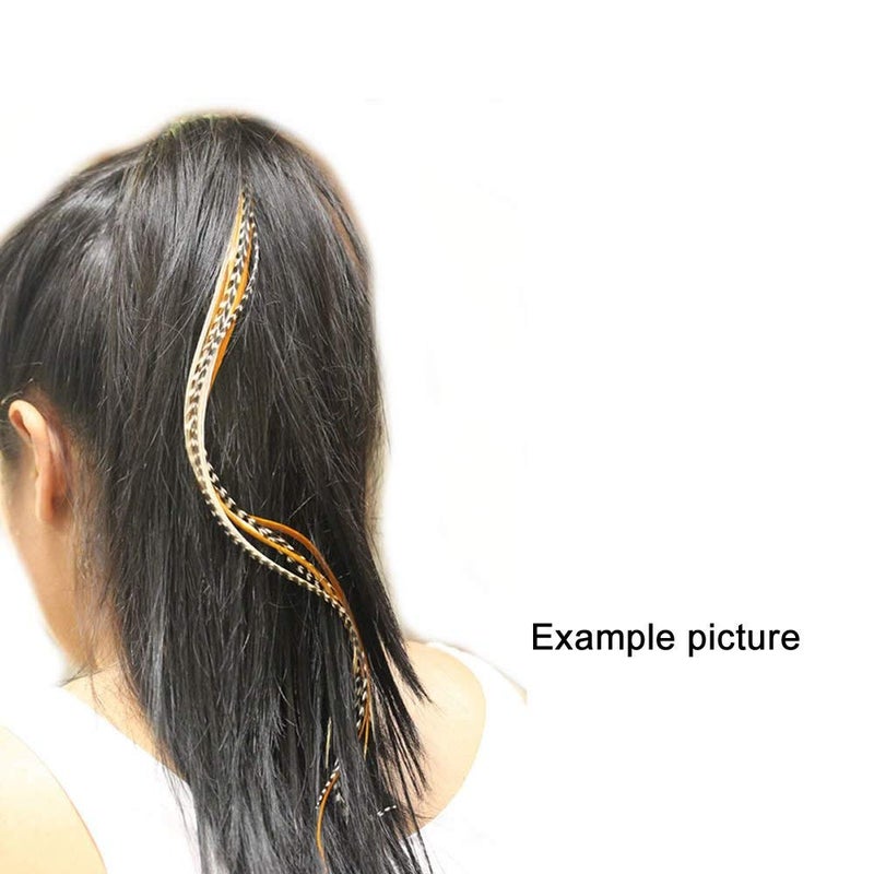 SEXY SPARKLES Feather Hair Extensions â€“ 100% Real Rooster Feathers, 20 Natural Color Feathers, Ranging from 8 to 11 Inches, Includes 20 Micro Beads and Loop Tool Kit - Image 5