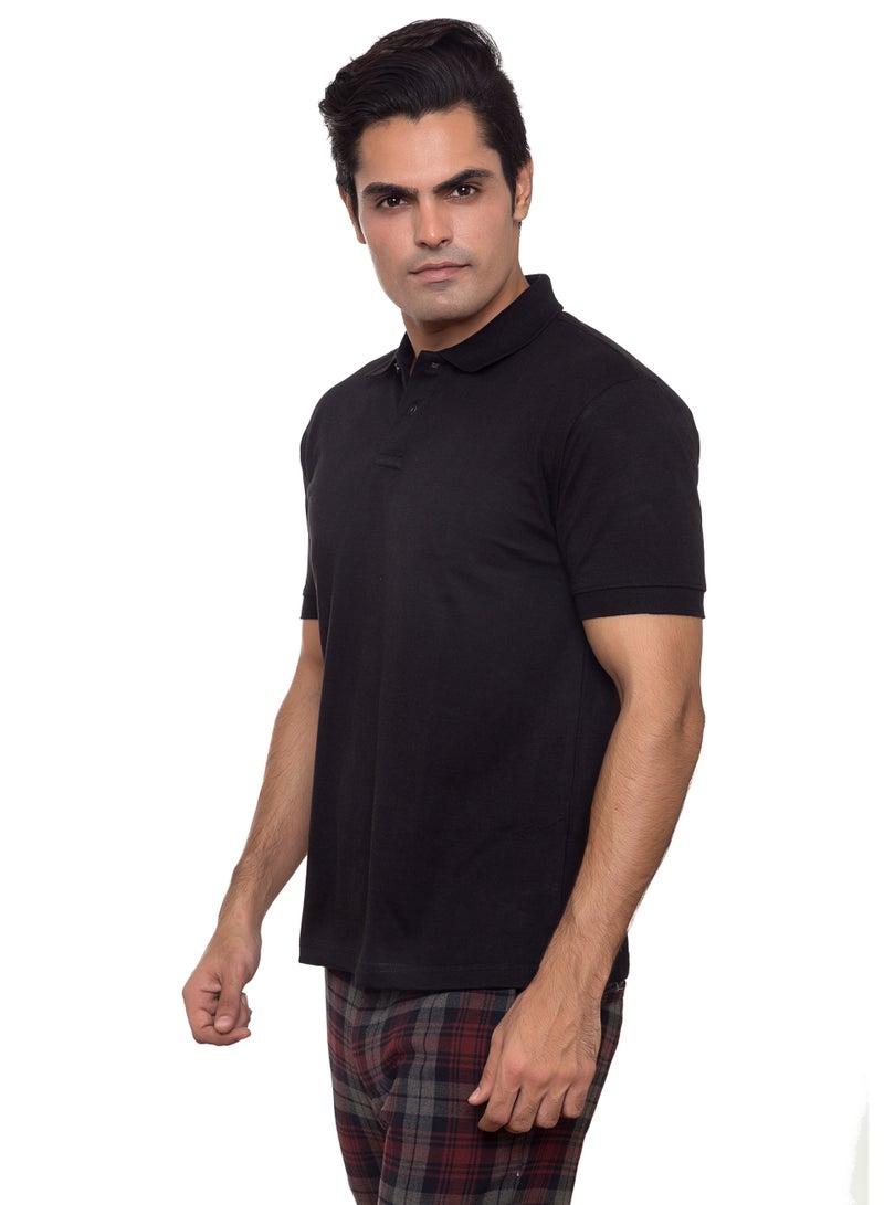 SANTHOME Basic Dry n Cool Cotton Polyester Blend Shirt Collared Neck Polo for Men - Image 3