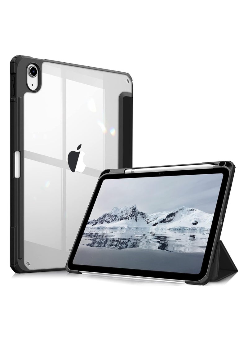 EVO Case Compatible with iPad 10th Generation 2022 10.9 Inch with Pencil Holder, Slim Protective Cover with Clear Back Shell for iPad 10th Gen A2696 A2757 A2777, Auto Wake/Sleep, Black  - Image 2