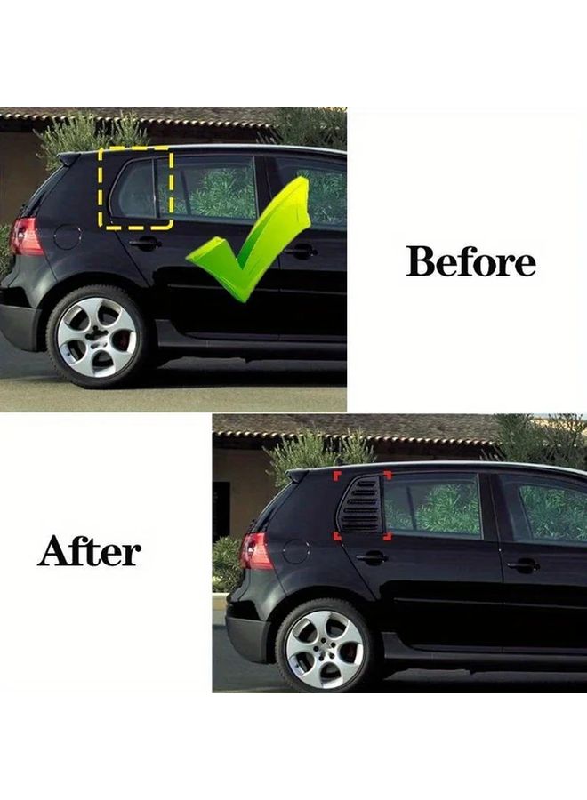 Gloss Black ABS Carbon Fiber Shutter Covers for VW Golf MK5 Easy Installation No Drilling - Image 3