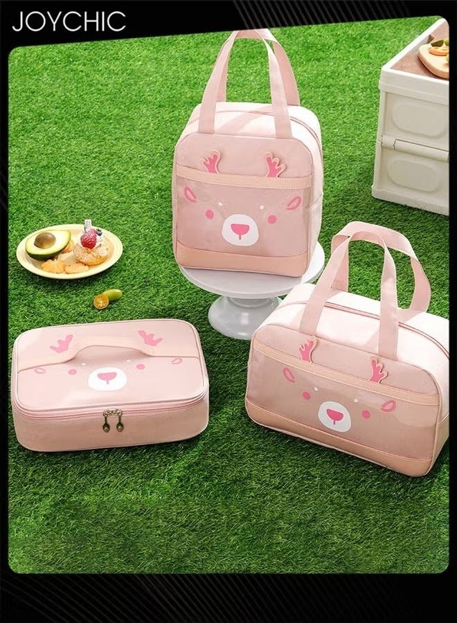 Joychic 3-Piece Oxford Multifunction Food Insulation Bag Warm and Fresh Keeping Reusable Lunch Bag for School Office Outdoor Picnic - Image 1